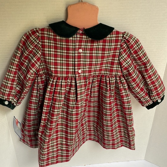 Beautiful holiday plaid embroidered baby dress. Size 6 months - Picture 9 of 12